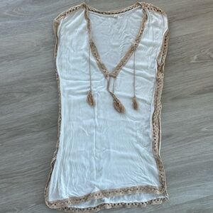 Surf Gypsy beach Cover-Up large. Crochet boho. Hippie chic vacation resort wear